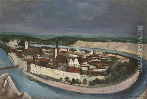 Wasserburg Am Inn Oil Painting - Otto Geigenberger