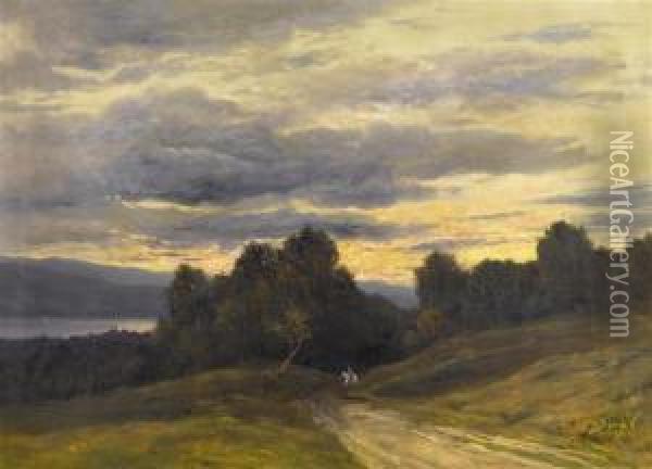 Landscape With A Rider Oil Painting - Balthasar, Balz Stager