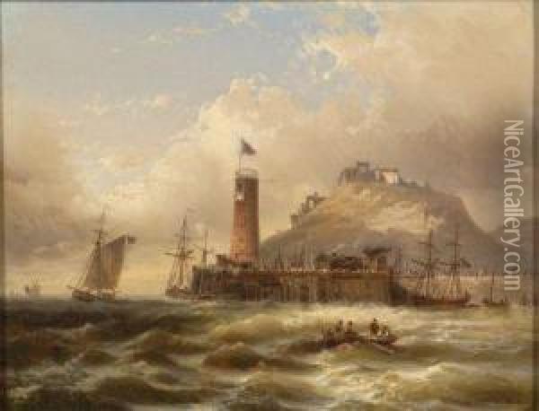 Hafen Von Sunderland Oil Painting - Eduard Schmidt