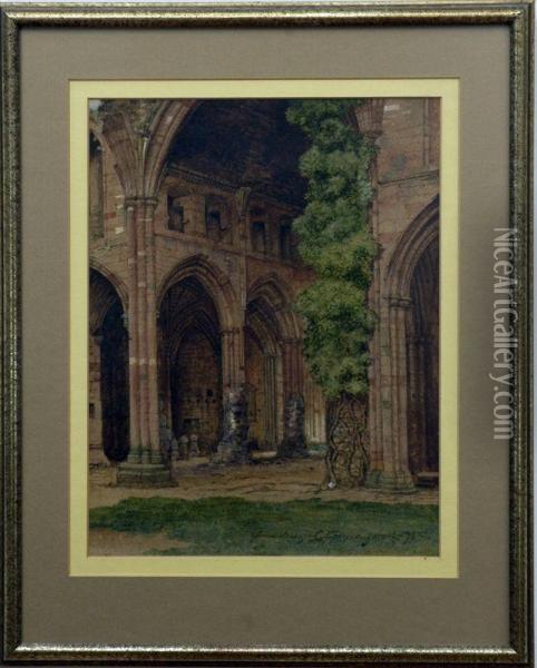 Melrose Abbey Oil Painting - Charles Franklin Pierce