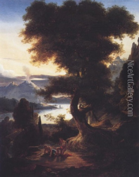 Hyacinthe Tue Par Apollon Oil Painting - Jean-Joseph-Jules Defer