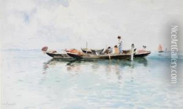 Sydlandska Fiskebatar Oil Painting - Wilhelm von Gegerfelt