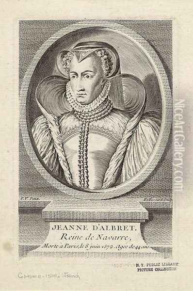 Jeanne d'Albret, Queen of Navarre Oil Painting - Etienne Fessard