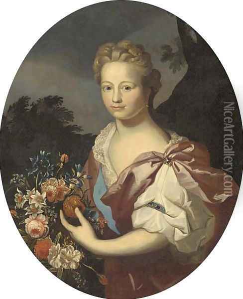 Portrait of a lady Oil Painting - Frans Van Der Mijn