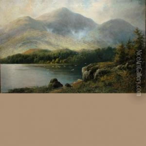 A Highland Loch Oil Painting - Charles Stuart