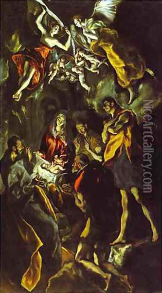The Adoration Of The Shepherds 1605 Oil Painting - El Greco (Domenikos Theotokopoulos)