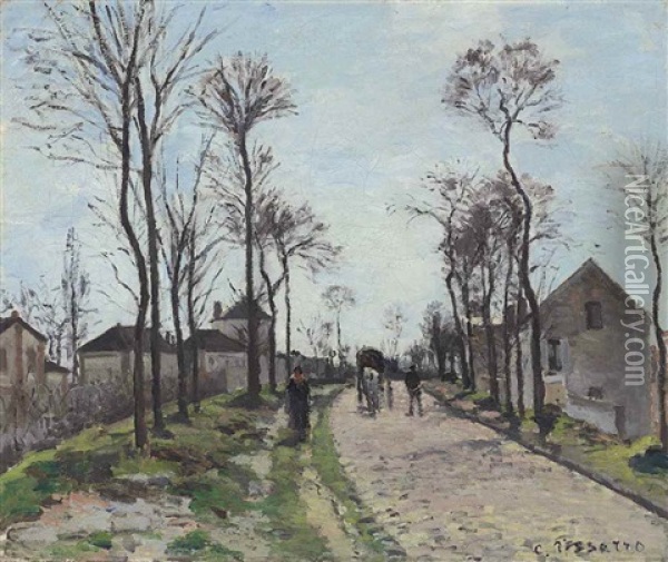 La Route De Saint-germain, Louveciennes Oil Painting - Camille Pissarro