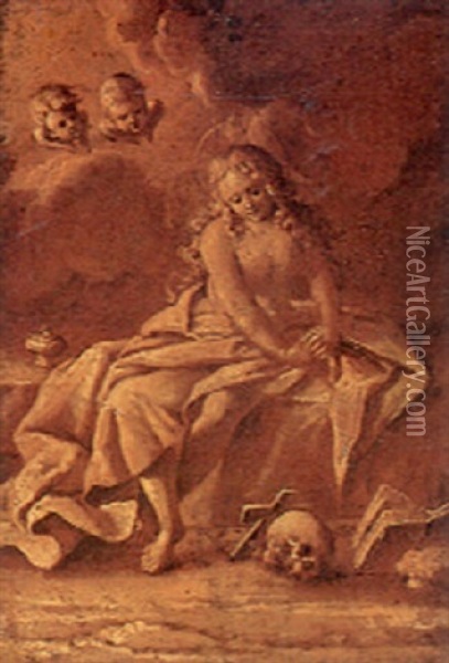 The Penintent Mary Magdalen Oil Painting - Antonio Bellucci