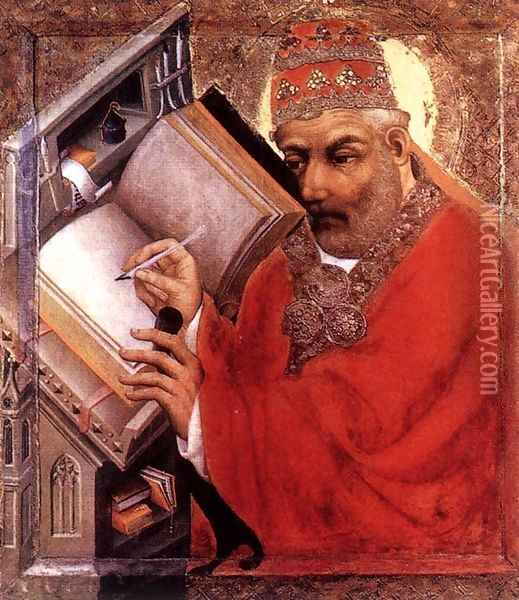 St Gregory Oil Painting - Master Theoderic