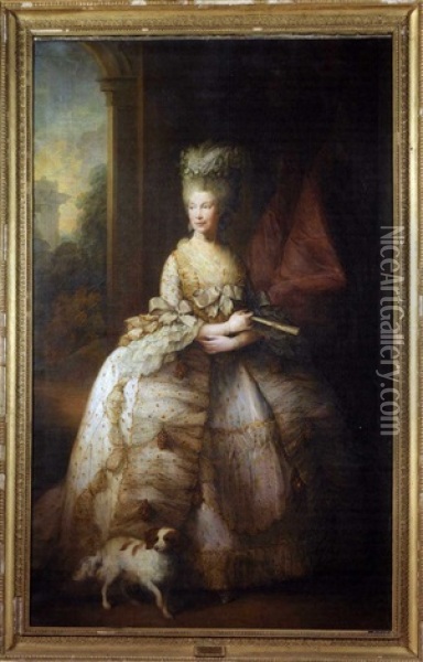 Portrait Of Queen Charlotte Oil Painting - Gainsborough Dupont