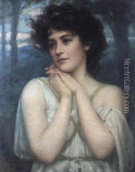 A Classical Maiden Oil Painting - Philip Richard Morris