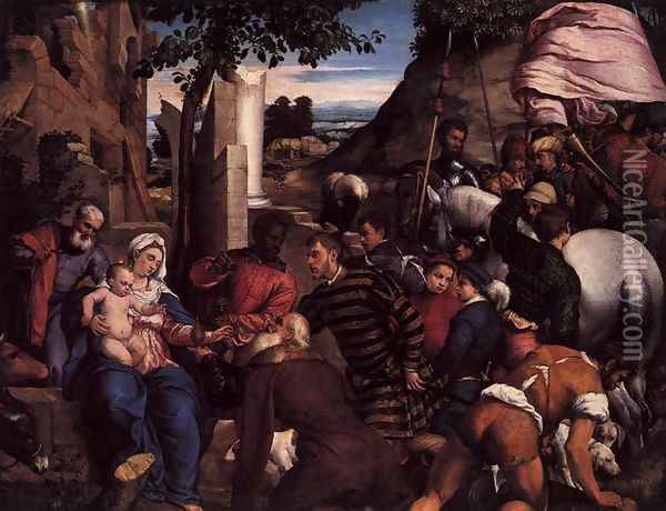 Adoration of the Kings 2 Oil Painting - Jacopo Bassano (Jacopo da Ponte)