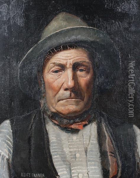 Portrait Of The Twickenham Ferryman Oil Painting - Alice Taite Fanner