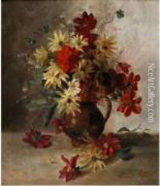 Bouquet De Fleurs  Oil Painting - Lucie Ranvier-Chartier
