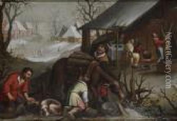El Invierno Oil Painting - Jacopo Bassano (Jacopo da Ponte)