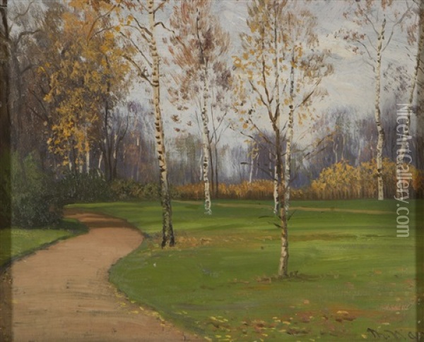 Park Oil Painting - Thorsten Waenerberg