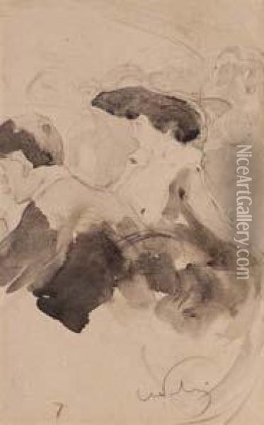 Coppia Oil Painting - Ugo Valeri