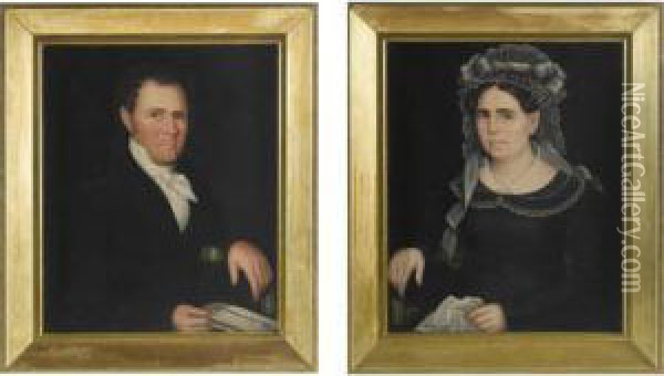Portrait Of Robert And Phoebe Hoag Of Pine Plains Oil Painting - Ammi Phillips
