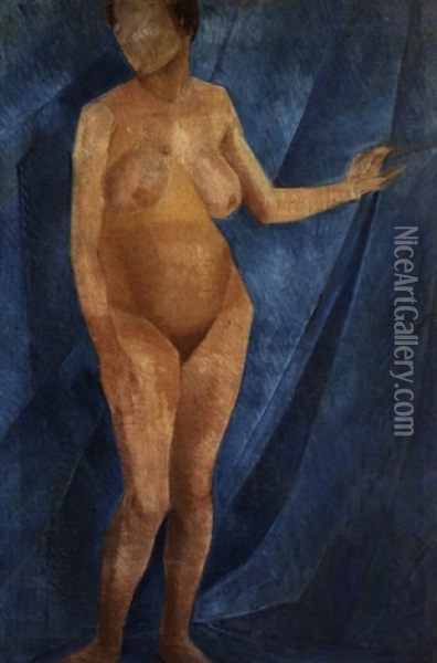 Stehender Weiblicher Akt Oil Painting - Kuz'ma Sergeevich Petrov-Vodkin