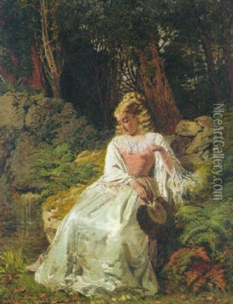 Distant Thoughts Oil Painting - Edwin Thomas Roberts