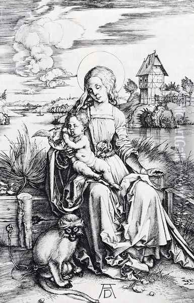 Madonna With The Monkey Oil Painting - Albrecht Durer