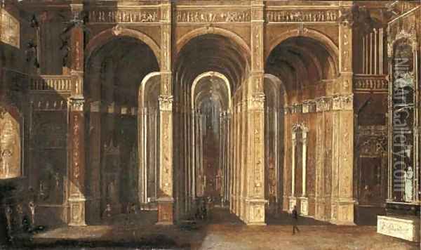 The interior of a classical church Oil Painting - Francois de Nome (Monsu, Desiderio)