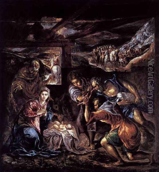 The Adoration of the Shepherds 1570-72 Oil Painting - El Greco (Domenikos Theotokopoulos)