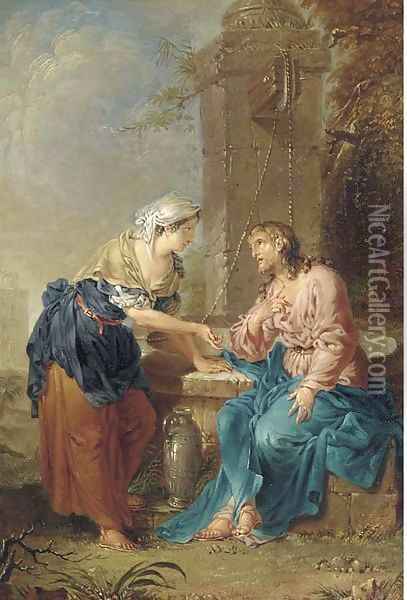 Christ and the Woman of Samaria Oil Painting - Januarius Johann Rasso Zick