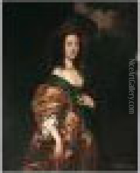 Portrait Of Elizabeth Harvey (1627-1676) Oil Painting - Sir Peter Lely
