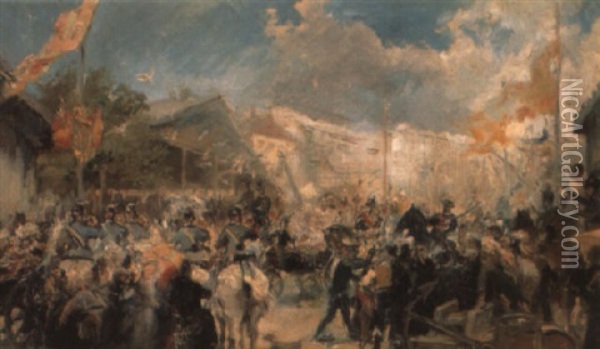 Pabellon De Espana En La Exposicion Universal De Paris De 1878 Oil Painting - Alejandro Ferrant Fischermans