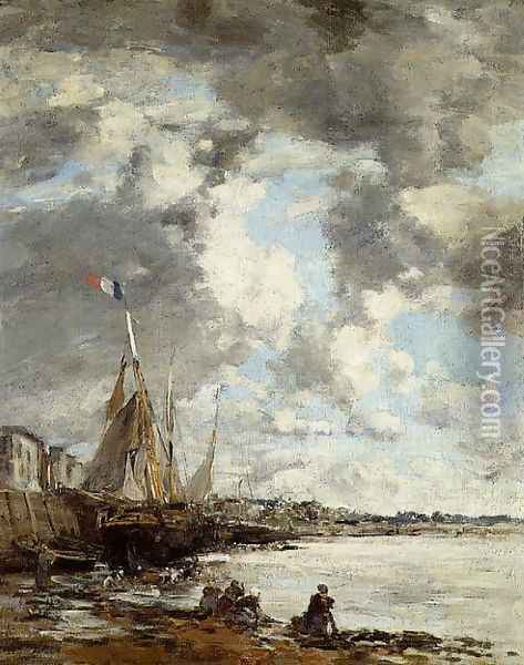 Laundresses on the Banks of the Touques XIII Oil Painting - Eugene Boudin