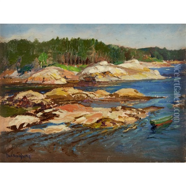 On The Riverbank Oil Painting - Paul Dougherty