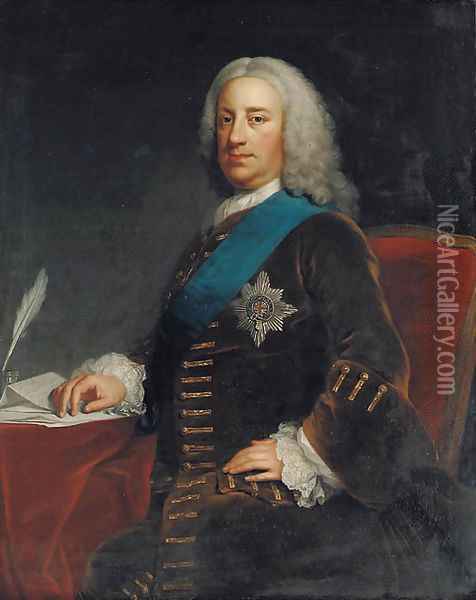 Portrait of William Cavendish, 3rd Duke of Devonshire Oil Painting - George Knapton