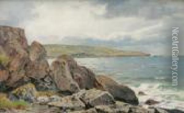 Along A Rocky Coast Oil Painting - William Trost Richards
