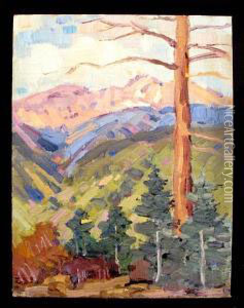 Mountains Near Taos, Circa 1929 Oil Painting - Ralph W. Meyers