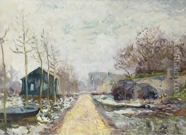 Inondation En Hiver, Basse Goulaine (Loire Inferieure, Pres De Nantes) Oil Painting - Maxime Maufra