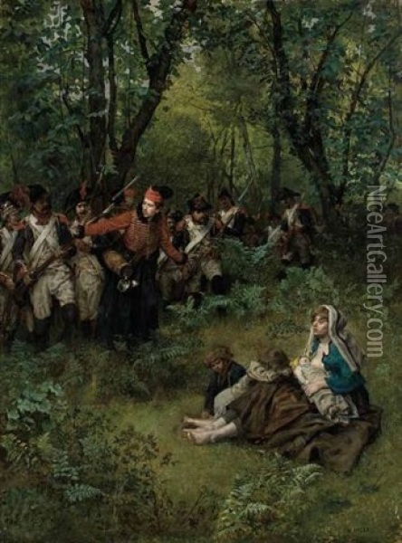 Le Bois De La Saudraie Oil Painting - Charles Henri Pille