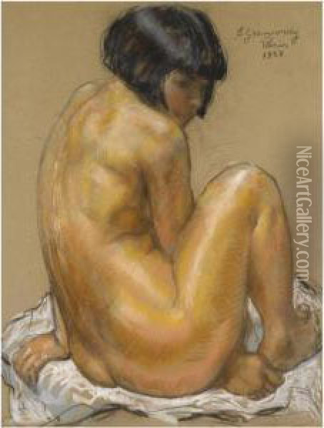 Seated Nude Oil Painting - Sam Granowsky