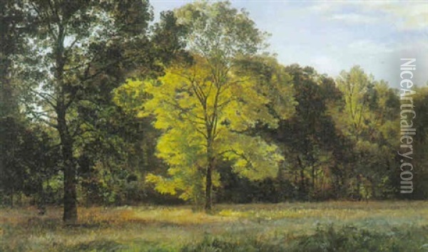 Udsigt Til Skov Oil Painting - Janus la Cour