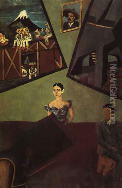 Pancho Villa And Adelita Before 1927 Oil Painting - Frida Kahlo