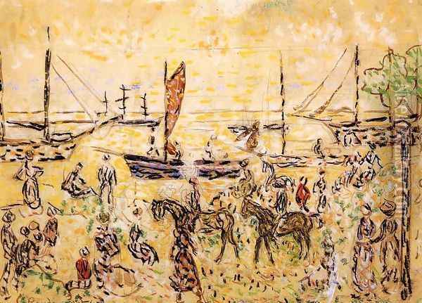 The Shore Oil Painting - Maurice Brazil Prendergast