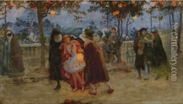 Return From The Masked Ball, Monte Carlo Oil Painting - Frederick Arthur Bridgman