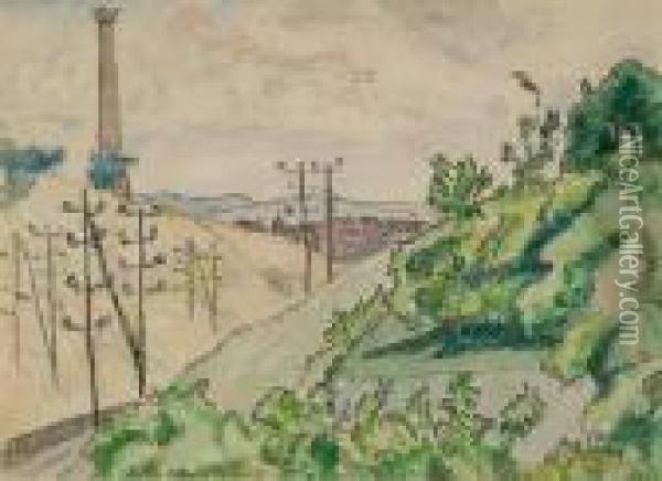 A View Of Acton Oil Painting - Lucien Pissarro