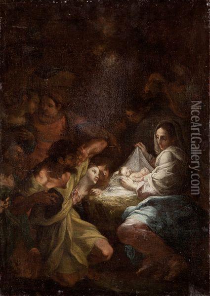 Adoration De L'enfant Jesus Oil Painting - Giovanni Camillo Sagrestani
