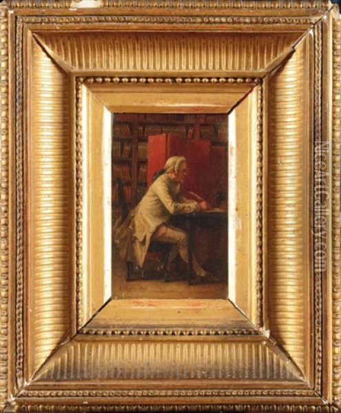 Georges-louis Leclerc, Comte De Buffon (1707-1788) Oil Painting - Benjamin Eugene Fichel