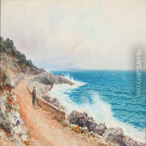 Coastal Scene Oil Painting - Pierre-Paul Comba