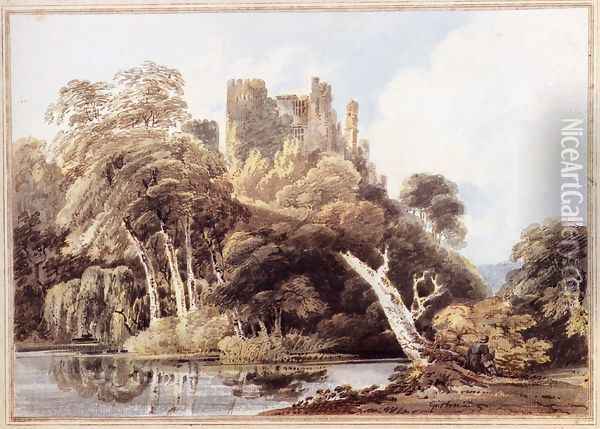 Berry Pomeroy Castle, Devon Oil Painting - Thomas Girtin