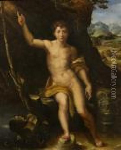 St. John The Baptist In The Desert Oil Painting - Raphael (Raffaello Sanzio of Urbino)