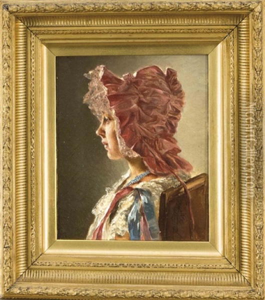 Portrait Eine Jungen Frau Mit Haube Oil Painting - Henry Campotosto
