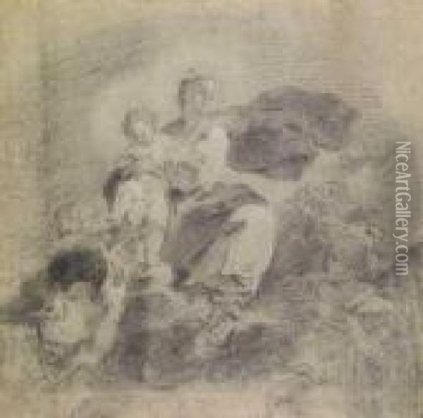Carboncino E Biacca Su Carta Oil Painting - Giovanni Battista Piazzetta